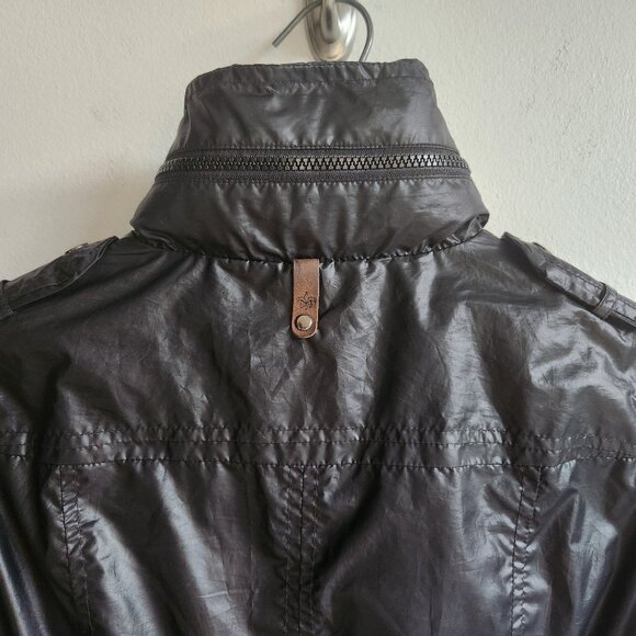 SzS Mackage Black Perla Packable Hooded Rain Jacket & Windbreaker - EUC - Picture 9 of 16